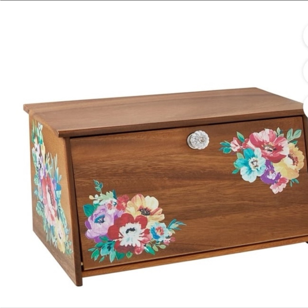 The Pioneer Woman Sweet Romance Acacia Wood Bread Box, Brown